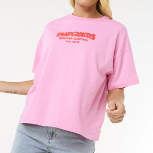 T-shirt femme rip curl surf puff rose