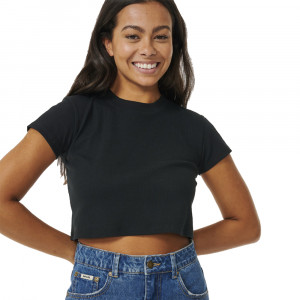 T shirt rip curl classic ribbed noir