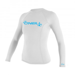 Lycra femme o neill basic skins ls rash guard blanc