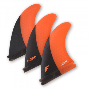 Set Ailerons F-one Thruster Set Flow Xs Carbon Papaya 2022